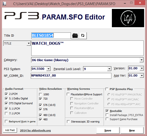 Ps3 Sfo Editor