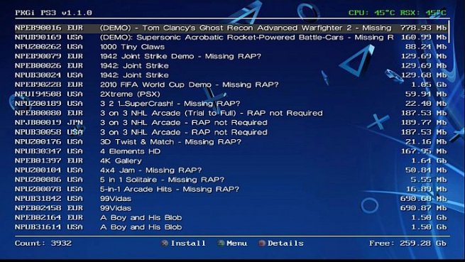 Playstation 3] PKGi-PS3 – pkgi.txt Atualizado – NewsInside